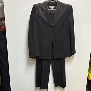 Le Suit Dark Gray Pinstripe Blazer and Pants